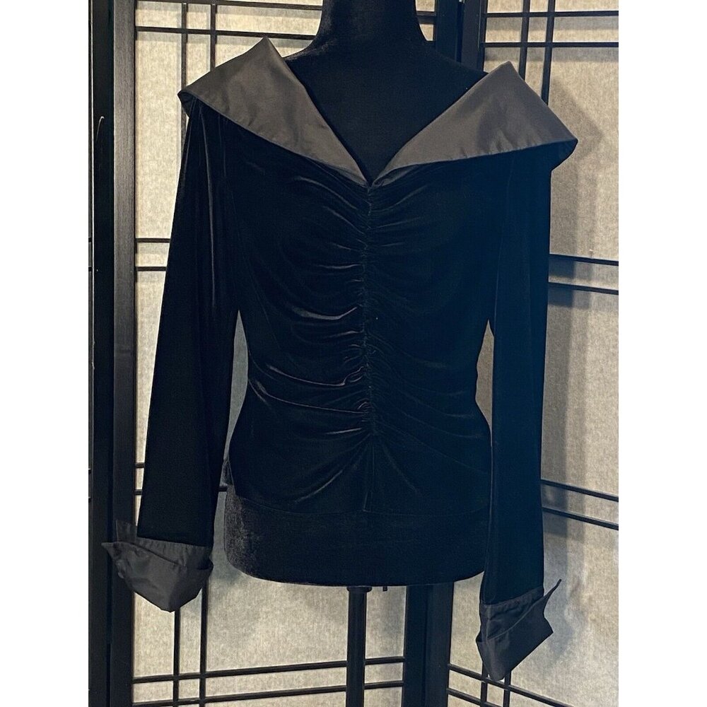 Chetta B Sherrie Bloom Peter Noviello Velvet Top Off The Shoulder Sz L Elegant